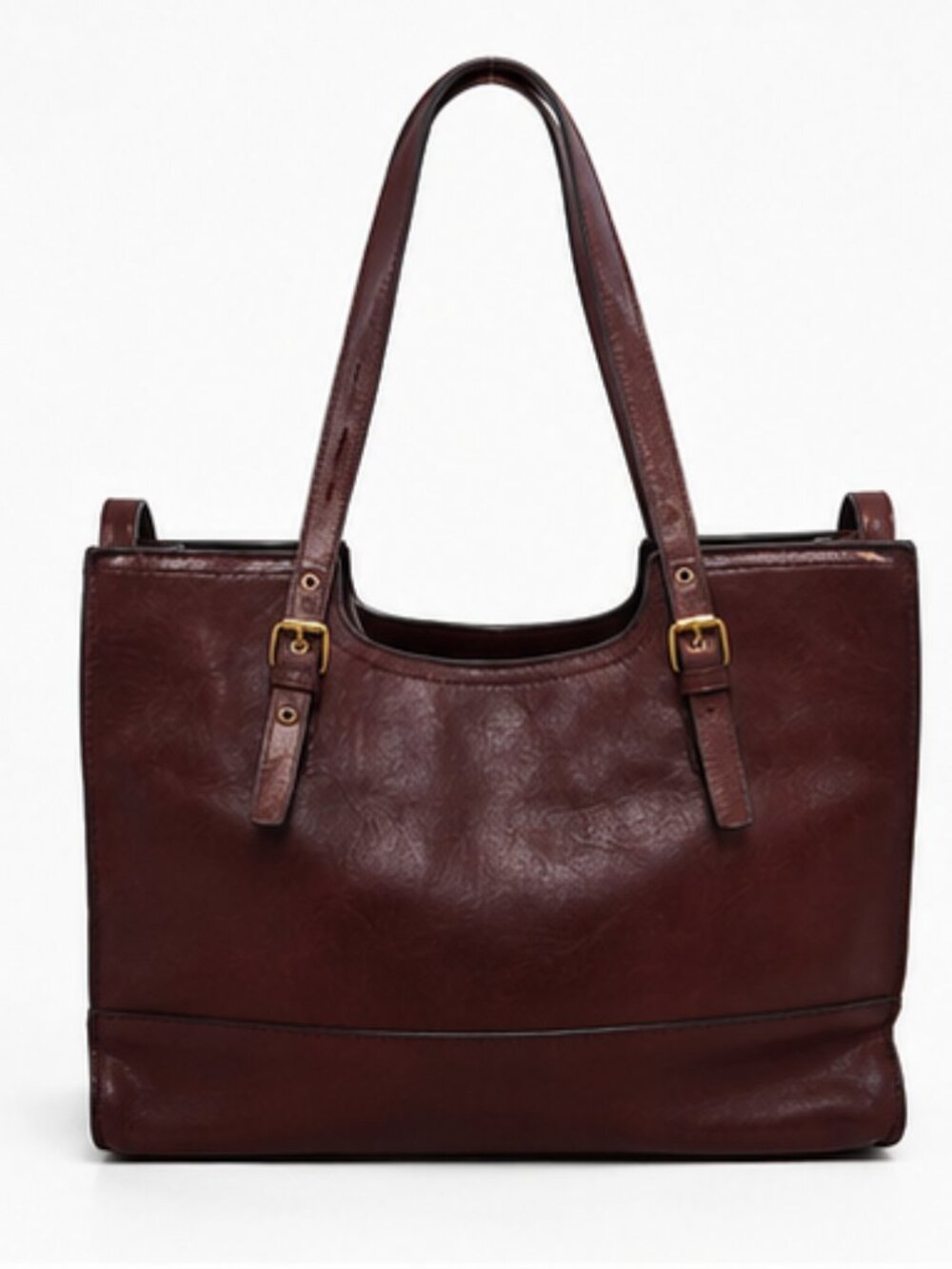 Bueno Burgundy Faux Leather Tote Bag | Large Everyday Shoulder Bag | Work Travel
